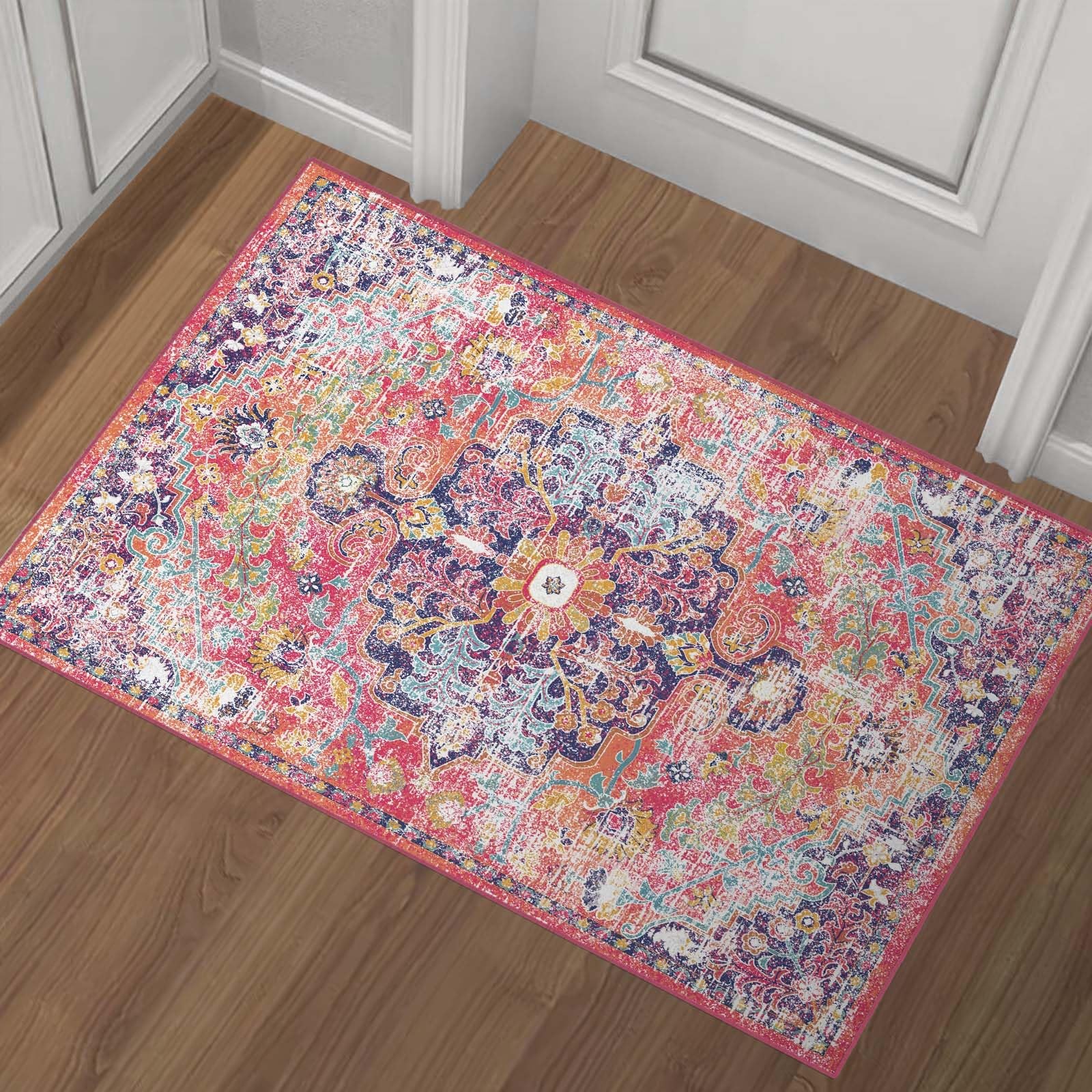 Loomy Washable Entryway Runner Area Rug 2X3Ft Stain Resistant Small Entry Rug gallery