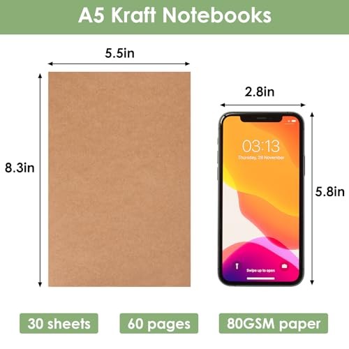 48 Pack Lined Notebooks, A5 Journals Bulk, 8.3x5.5 Notebook Kraft Lined-48pack gallery