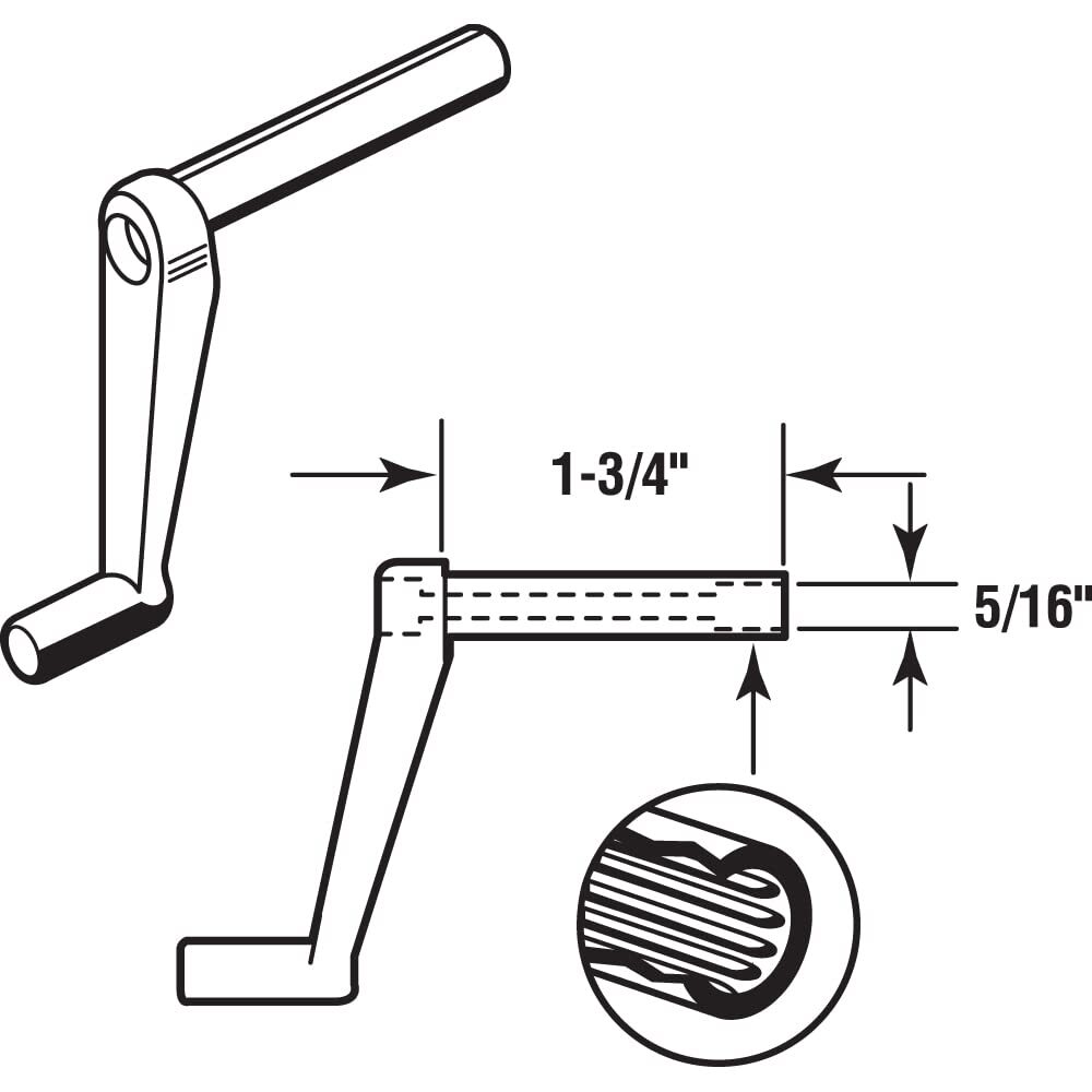 R 7001 13/4 In. Stem Brown Plastic Window Crank Handle 2 Pack gallery