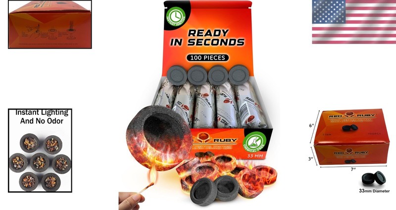 100 Pack Quick Light Charcoal Tablets for Incense - 33Mm Resin Burner gallery