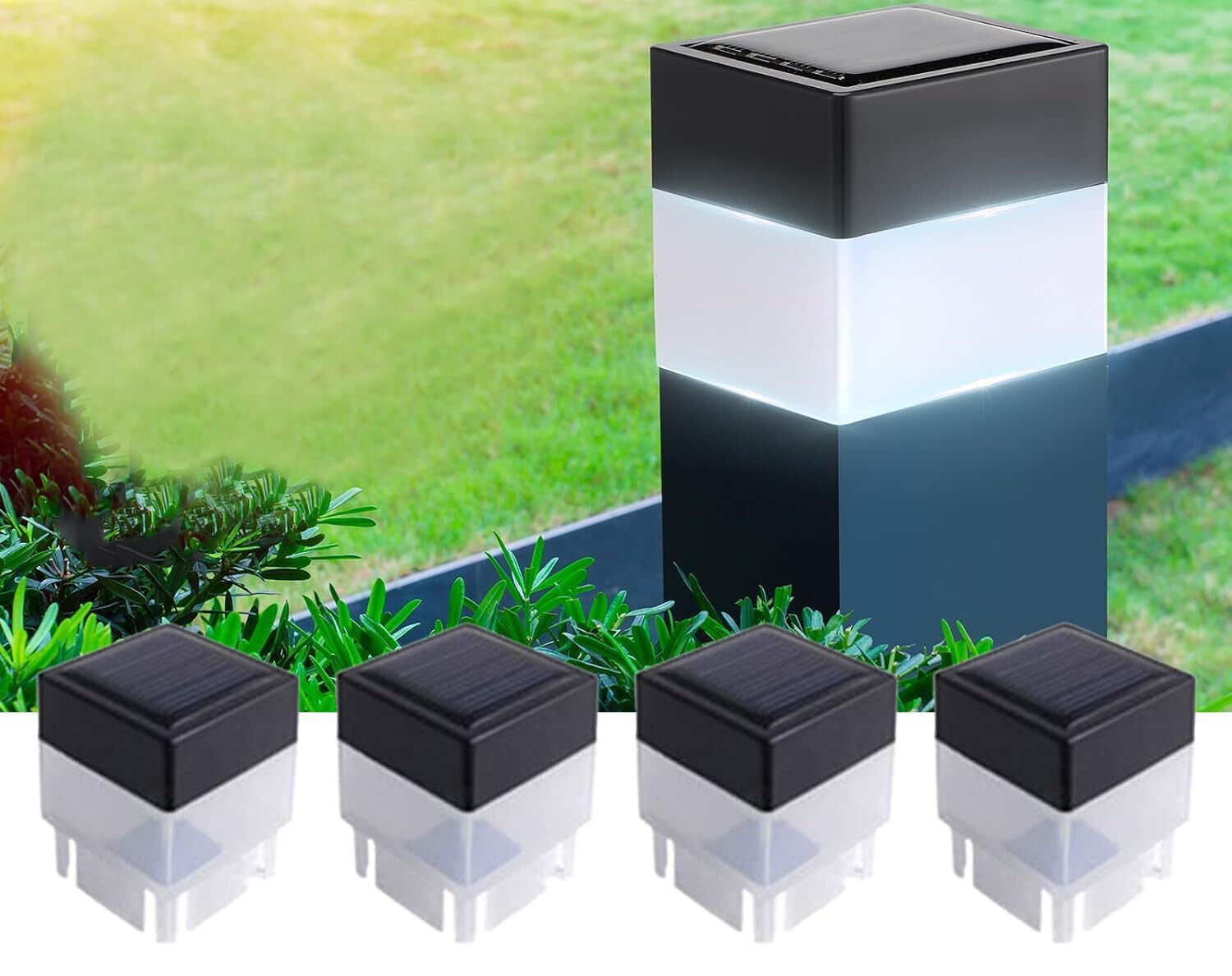 Solar Led Fence Post Cap Light 2x2 Inch 5x5cm For Wrought Iron Aluminum & Gard gallery