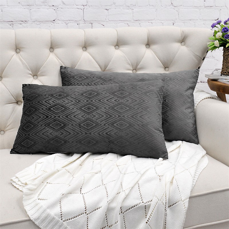 Ikat Velvet Solid Pillow Shams Rectangle Pillow Covers Decorative Cushion Cover gallery