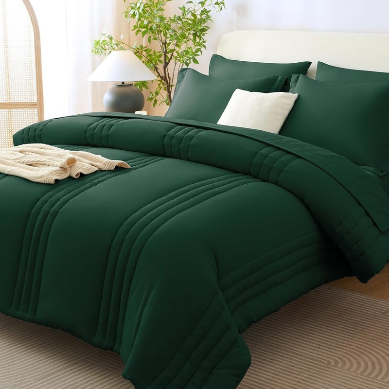 Full Size Comforter Set 7 Pieces Bed in a Bag Emerald Green Comforter Bed Set gallery