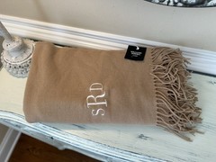 Williams Sonoma Solid Cashmere Throw Mono “SRD” Camel NWT OB READ