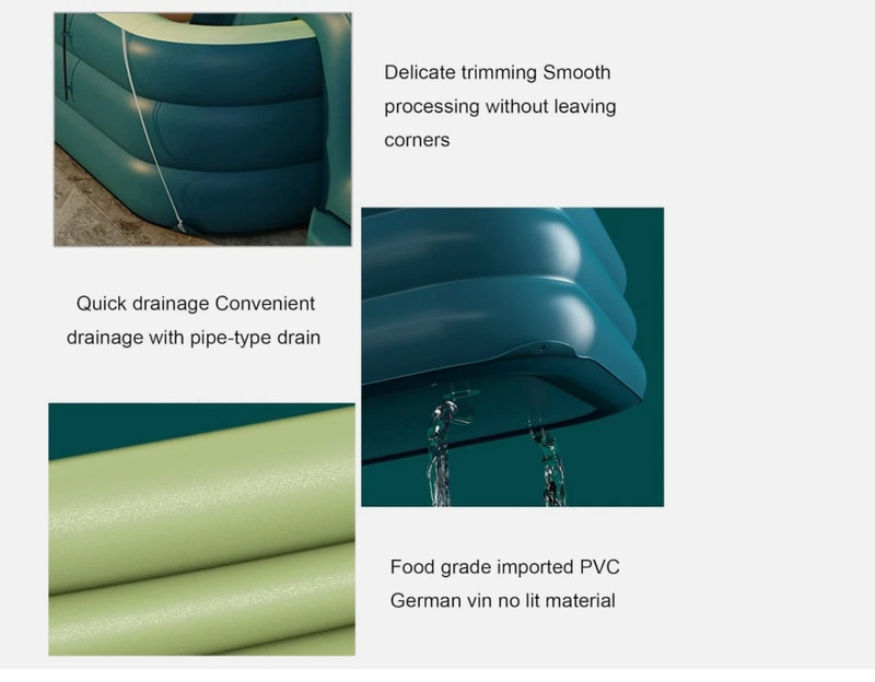 EXTRA LARGE Inflatable Pool with Slide /Canopy/ dust cover 118.11" x118.11"x9.06 gallery
