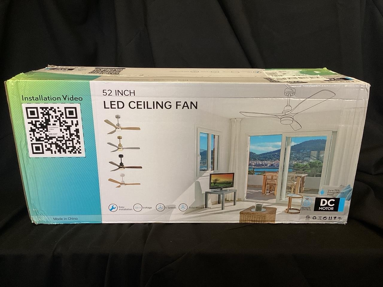 + Sofucor 52" LED Solid Wood Ceiling Fan 6-Speeds Black/Walnut NEW gallery