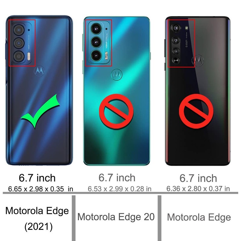 Moto Edge 2021 Case, 5G UW, Flexible TPU, 2pcs Screen Protector, Navy Blue gallery