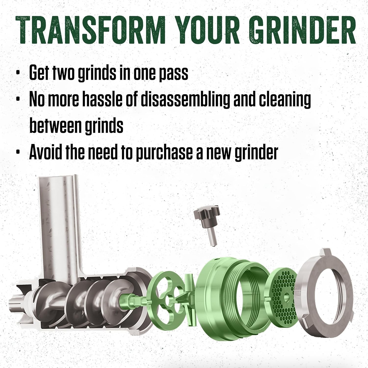 LEM Products 8 DualGrind Adapter, Stainless Steel Meat Grinder Attachment gallery