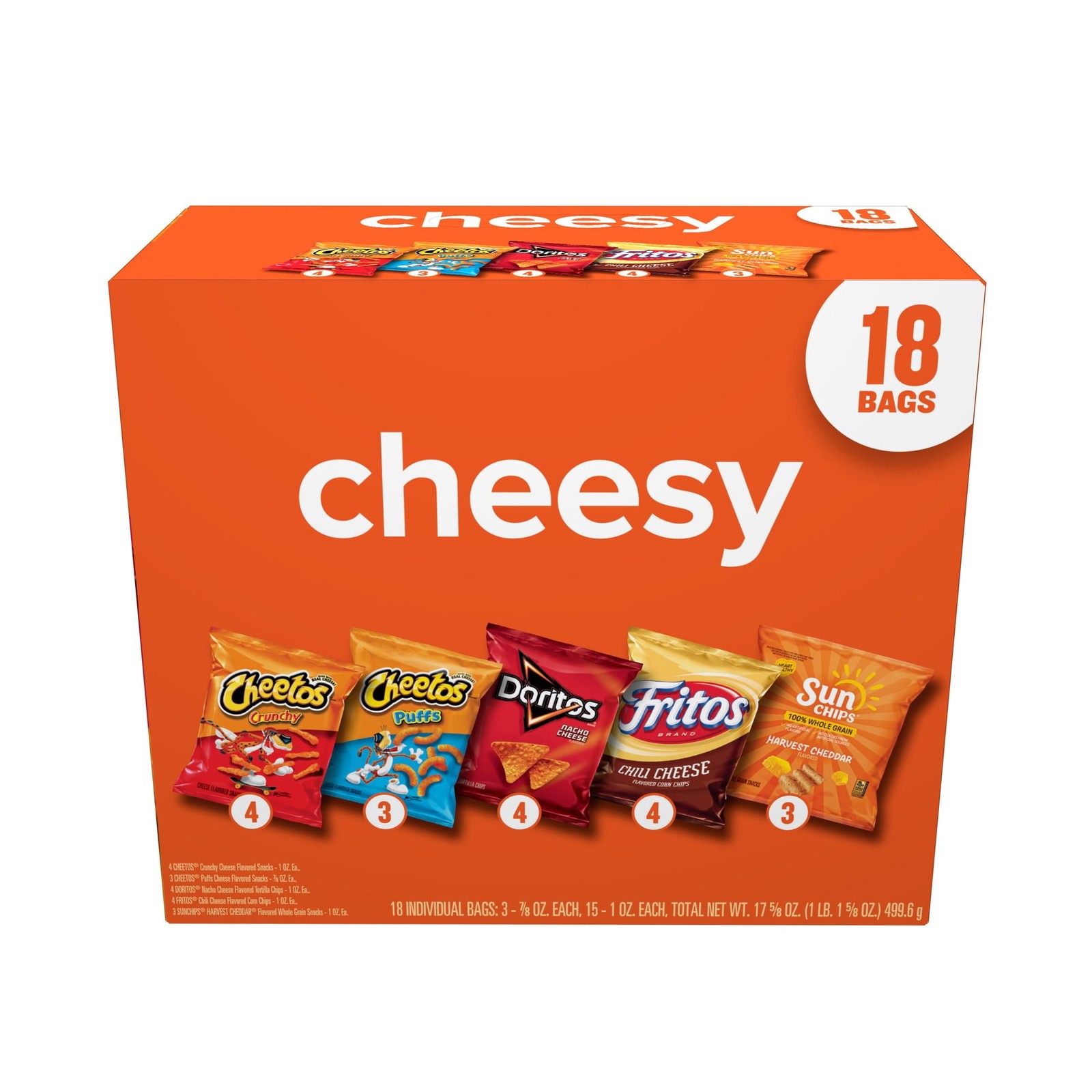Frito-Lay Cheesy Snack Chips Variety Pack, 18 Count Multipack Box New gallery