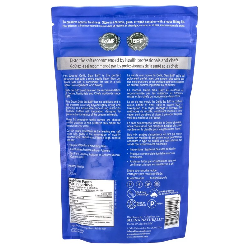 Selina Naturally Light Grey Celtic coarse sea salt, 1 lb. bag gallery
