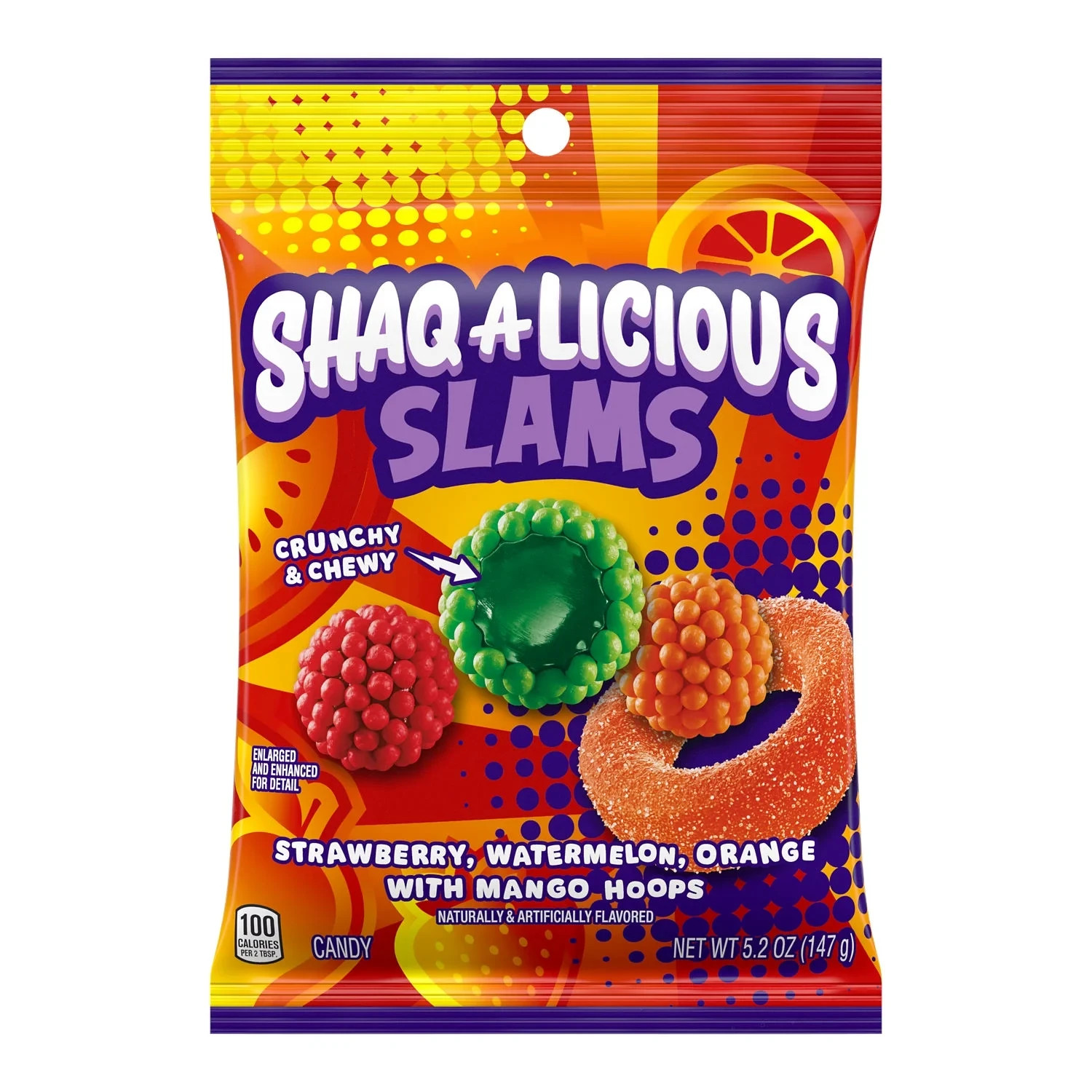 Shaq-A-Licious Slams Assorted Fruit Flavored Chewy Candy, 5.2 oz gallery