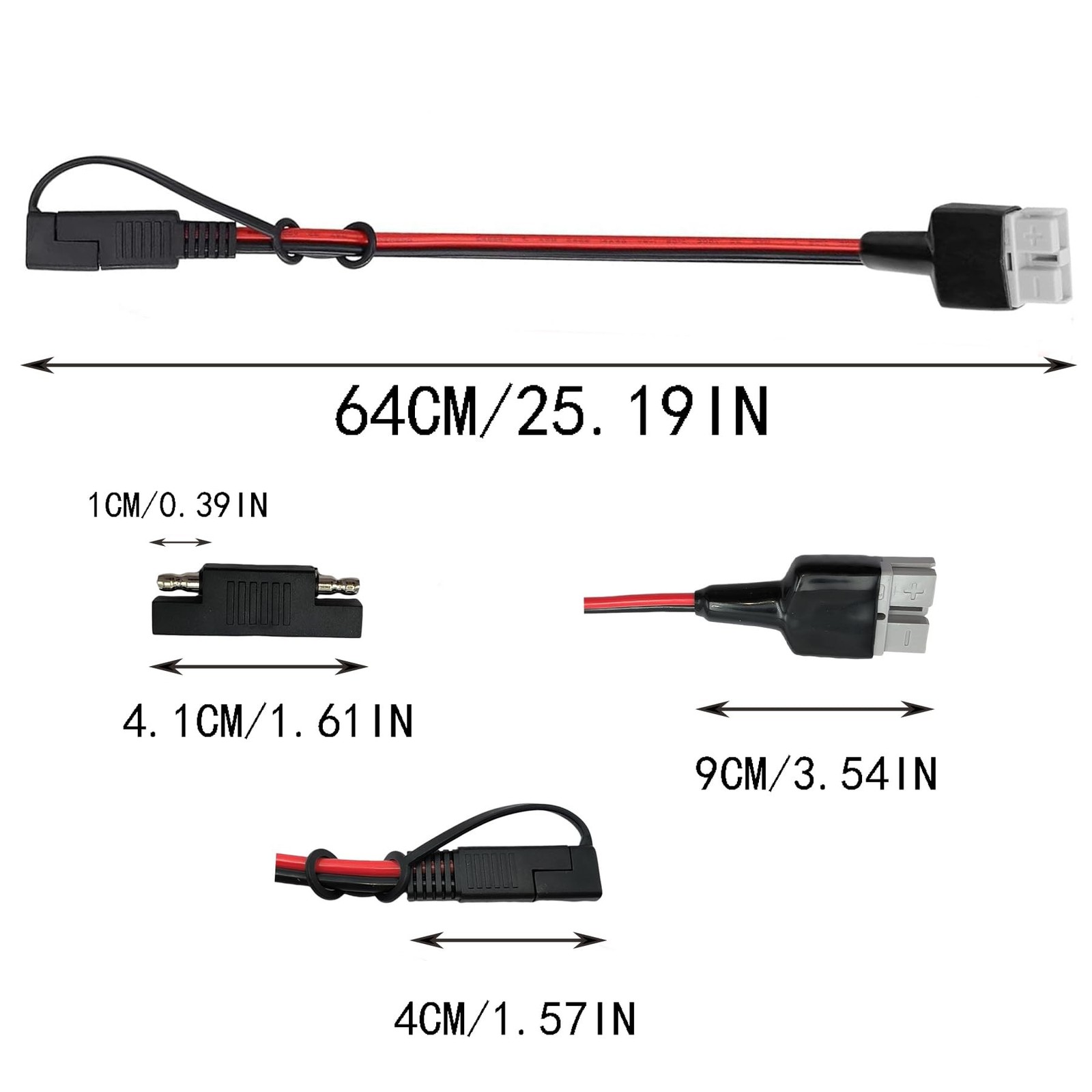 Anderson SB50 Connector to SAE Extension Cable 10AWG，SAE Solar Panel Conn gallery