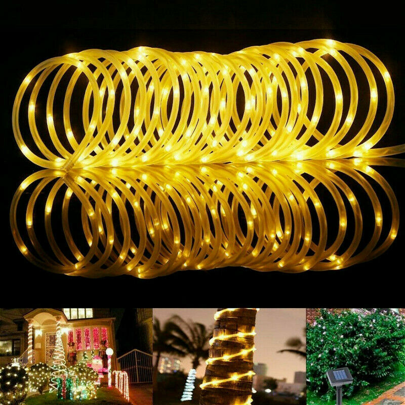 39FT Solar Rope Lights Outdoor Waterproof LED Garden Fairy Light PVC Tube Light gallery