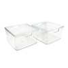 2-Pack Square Clear Storage Bins (10” L x 10” W x 6.1” H) w/Cutout Handles, P... gallery