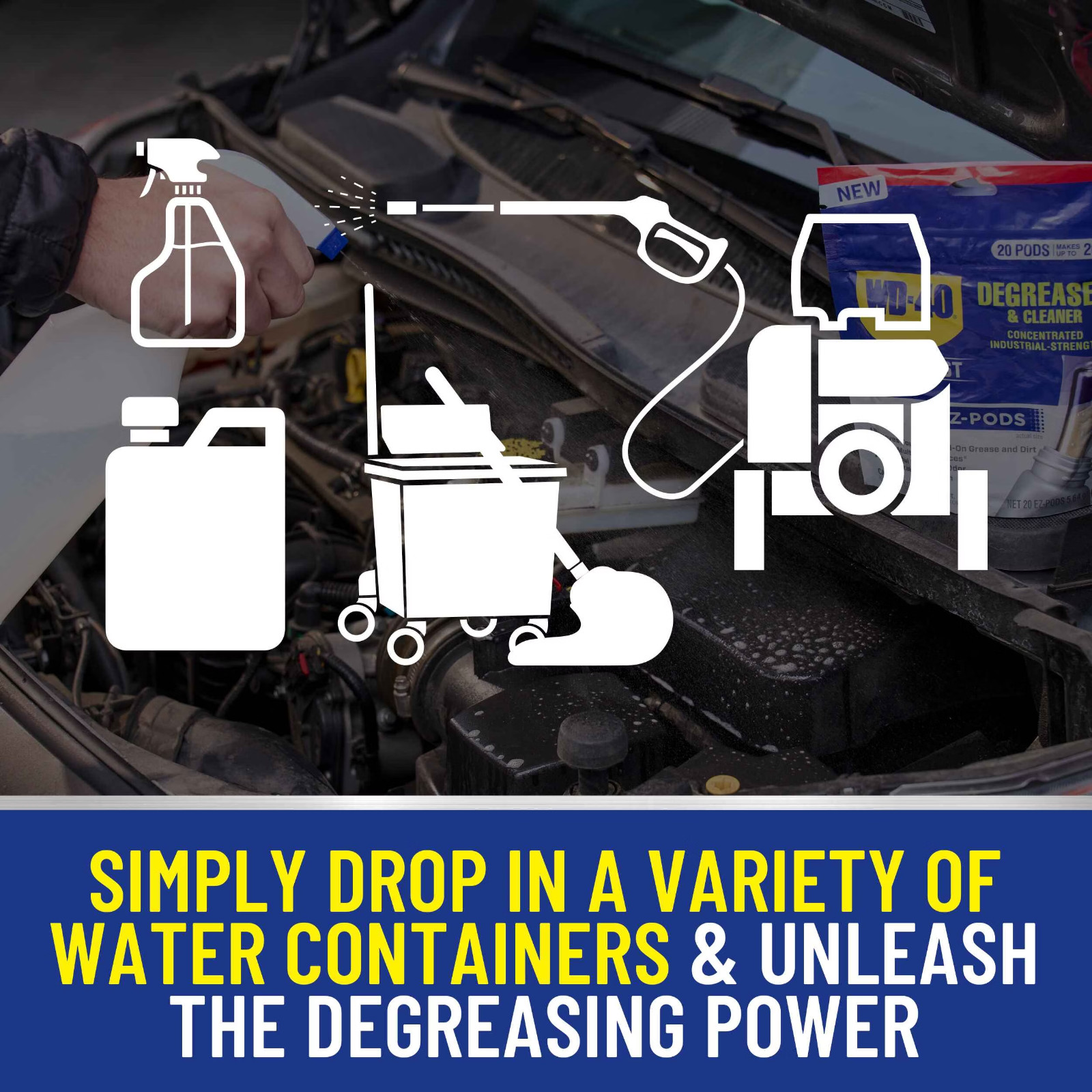 WD 40 Degreaser Cleaner EZ PODS Multi Surface Cleaning Pack of 5 *50% Off!! gallery