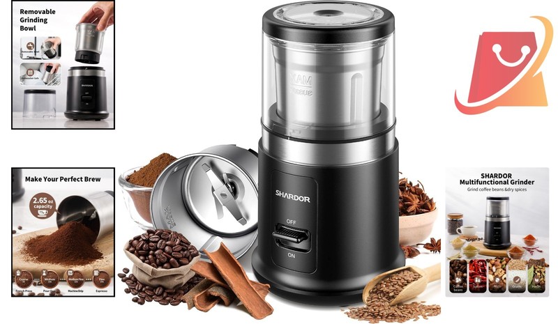 Electric Coffee Spice Herb Grinder 60dB Removable Steel Bowl Dry Grinding gallery