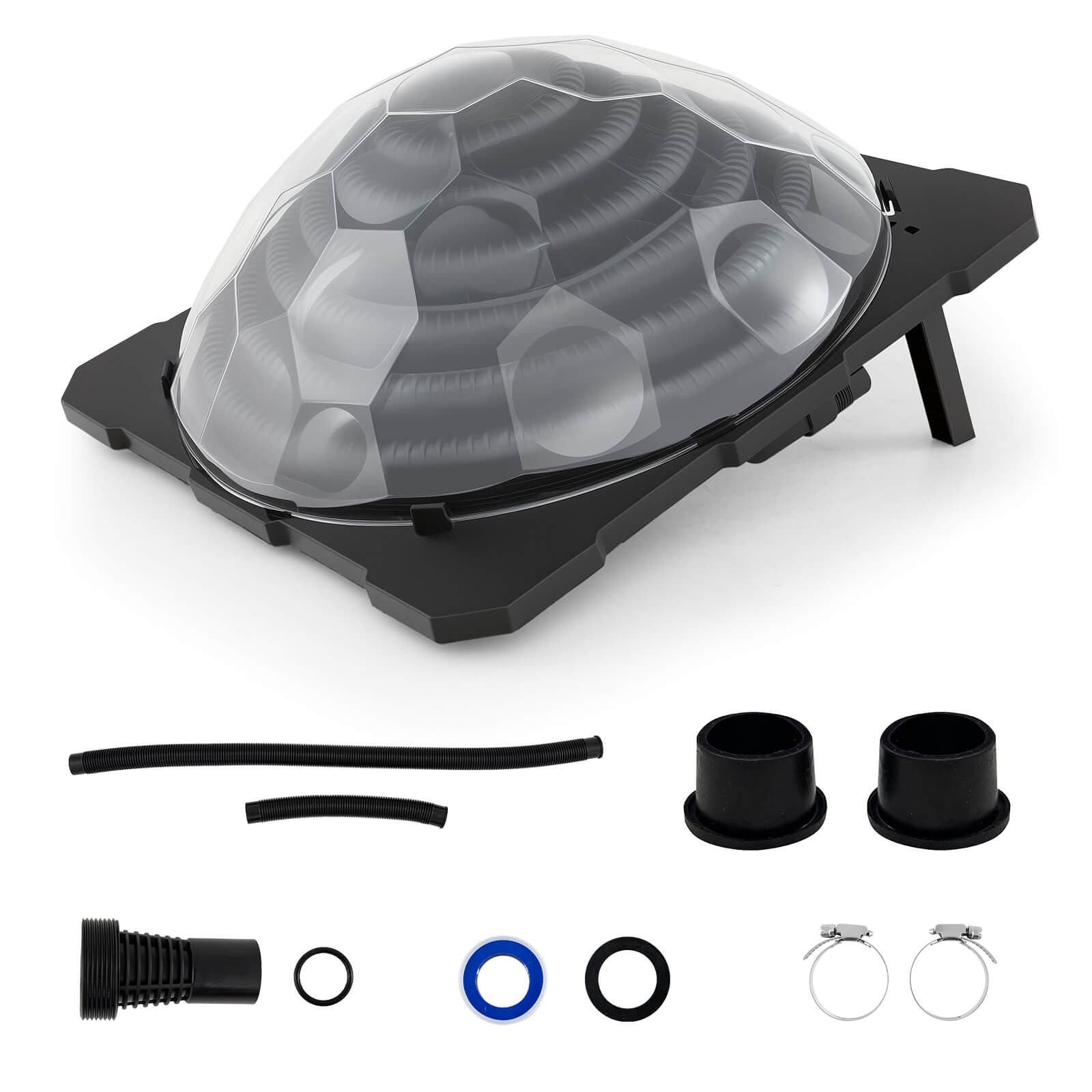 Solar Dome Heater w/ Transparent Cover Black Heating Coil Foldable Legs gallery