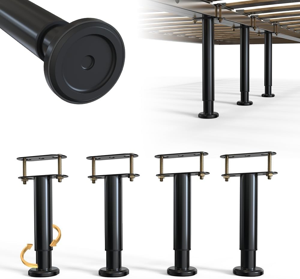4Pcs Adjustable Height Bed Frame Support Leg, Extra Sturdy Steel Bed Frame Su... gallery