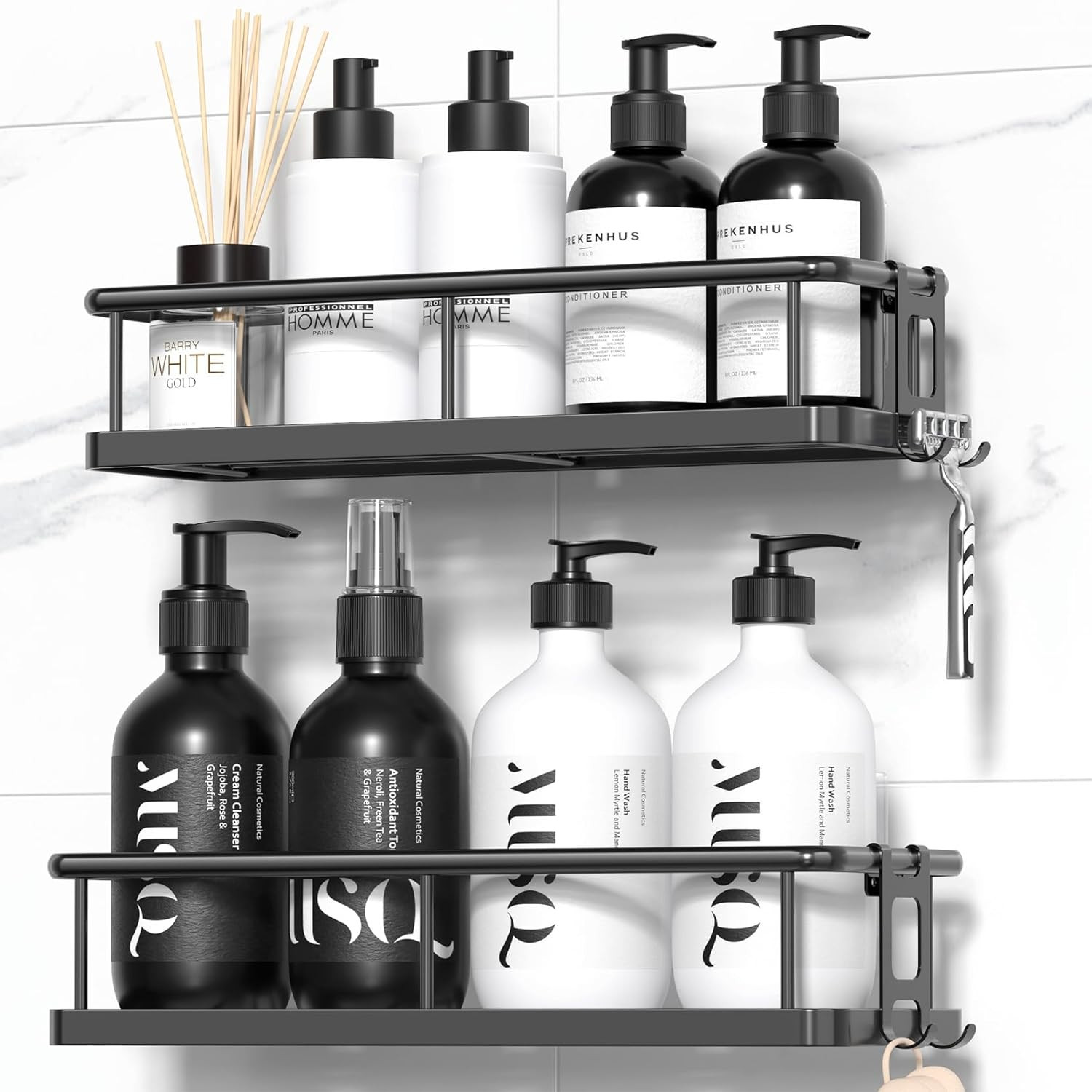 Shower Caddy Adhesive, Rustproof Shower Shelves for Inside Shower, Large Capacit gallery