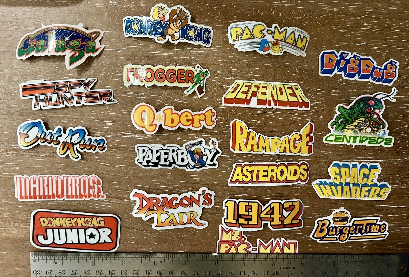 20 Classic Arcade Logo Stickers - White, Clear or Holographic - Vinyl gallery