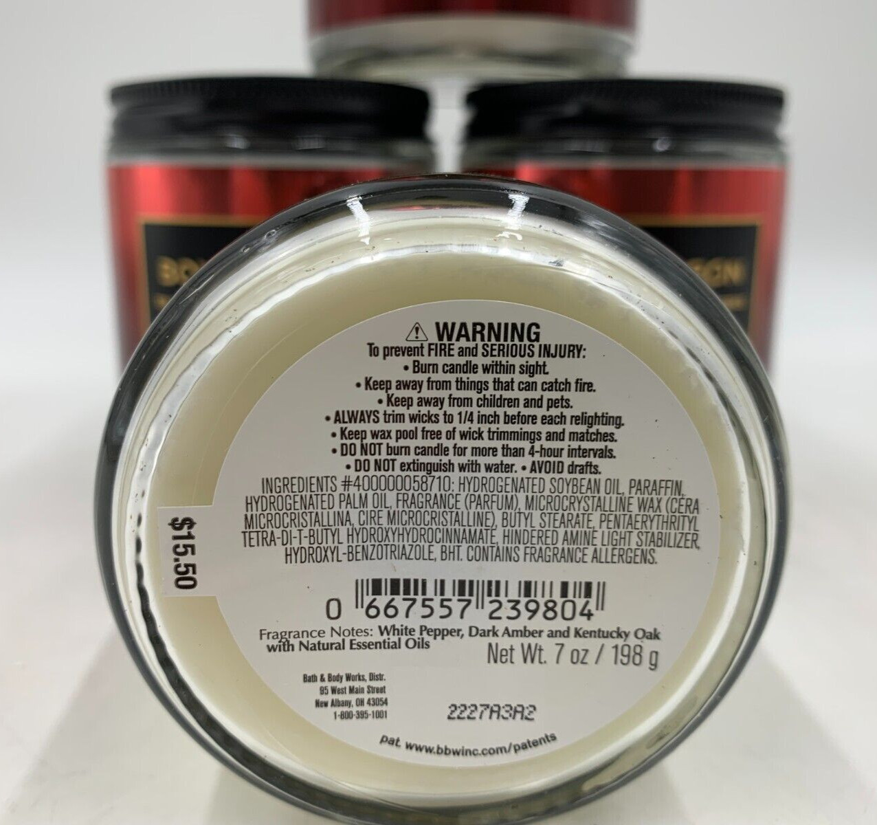 Bath & Body Works Mens Collection Bourbon Single Wick Candle 7 oz S/4 #893H gallery