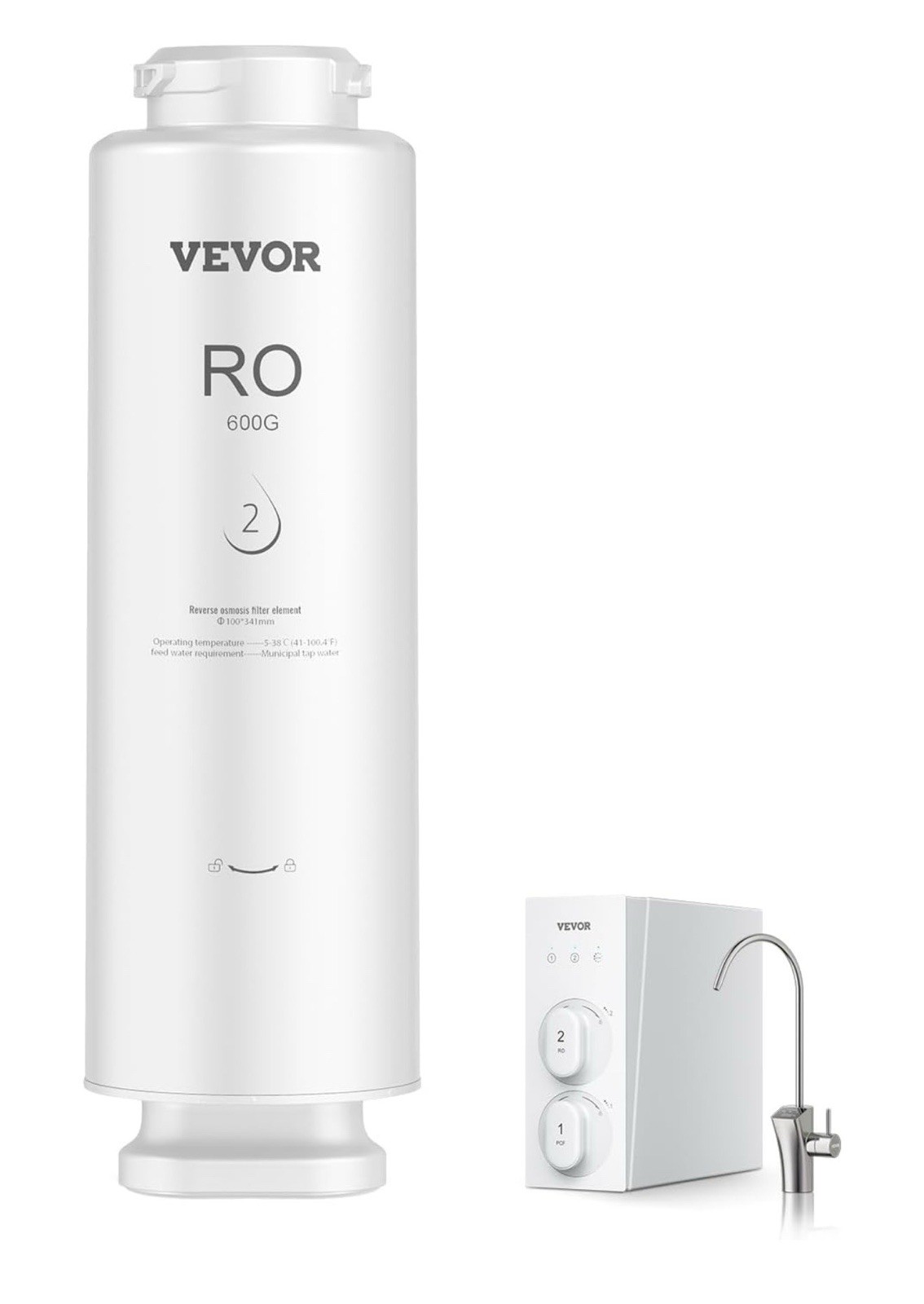 VEVOR Reverse Osmosis Filter,10-Layers RO Water Filter SS-003 600 GPD Under Sink gallery