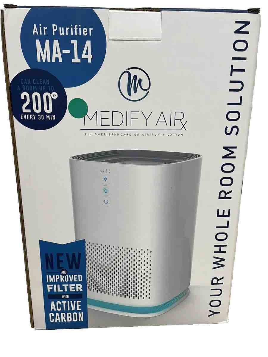 Medify Air Purifier MA-14 H13 True HEPA Filter 200 Sq Ft White, NEW gallery