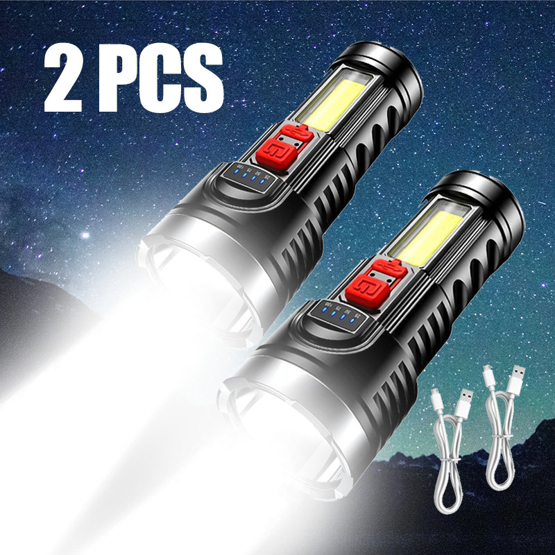 2X 990000000 Lumens Super Bright LED Tactical Flashlight Rechargeable Work Torch gallery