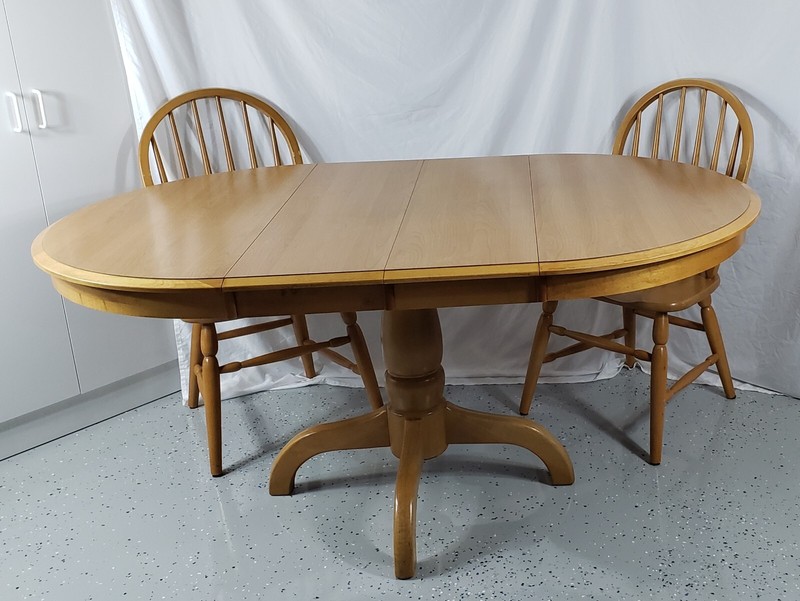 Solid Oak Dining Table Oval 4 Chairs 2 Leafs Cochrane Amer-Silhouette L-Pick-Up gallery