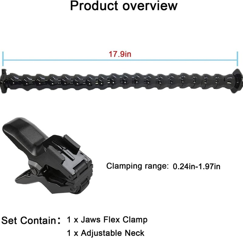 Jaws Flex Clamp Mount with Adjustable Gooseneck 19 Sections Compatible with G... gallery