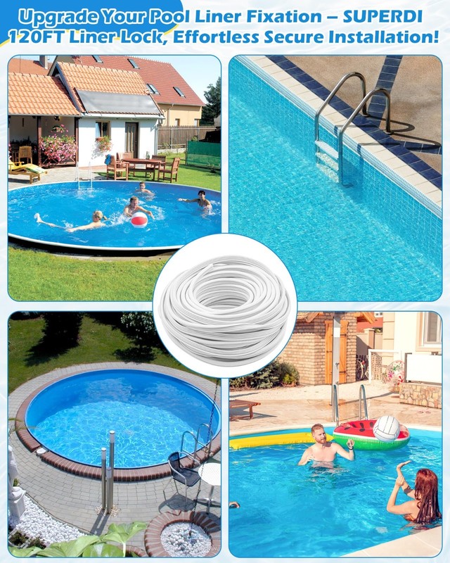 120ft Plastic Swimming Pool Liner Lock Beaded Wedge T-Shape - Durable & Easy Ins gallery
