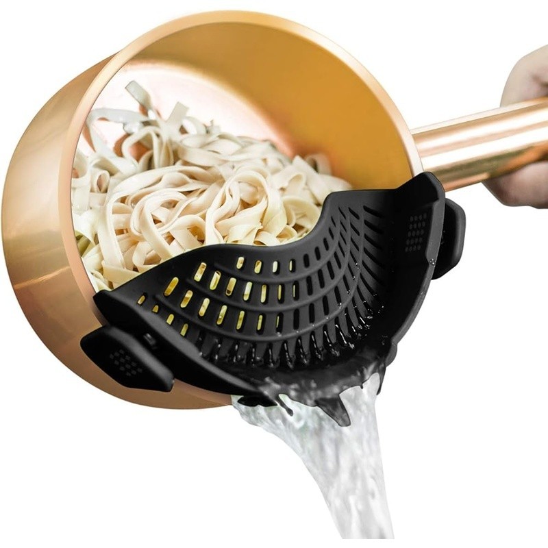 Silicone Clip Strainer Kitchen Tool Quick Draining Easy Storage Dishwasher Safe gallery