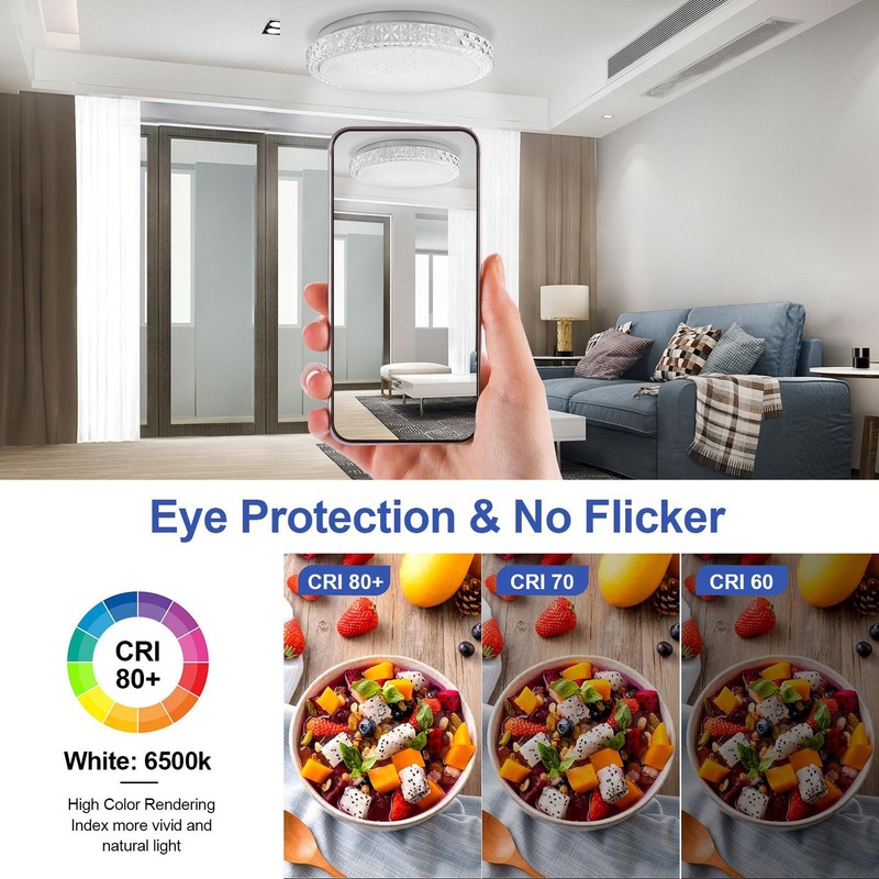 LED Flush Mount Ceiling Light Ultra Thin Round Cool White 6000K 18W/24W/36W/48W gallery