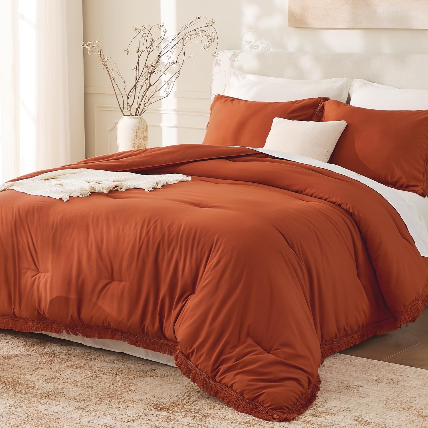 California King Comforter Set Burnt Orange - 3 Pieces Cal King Boho Terracott... gallery