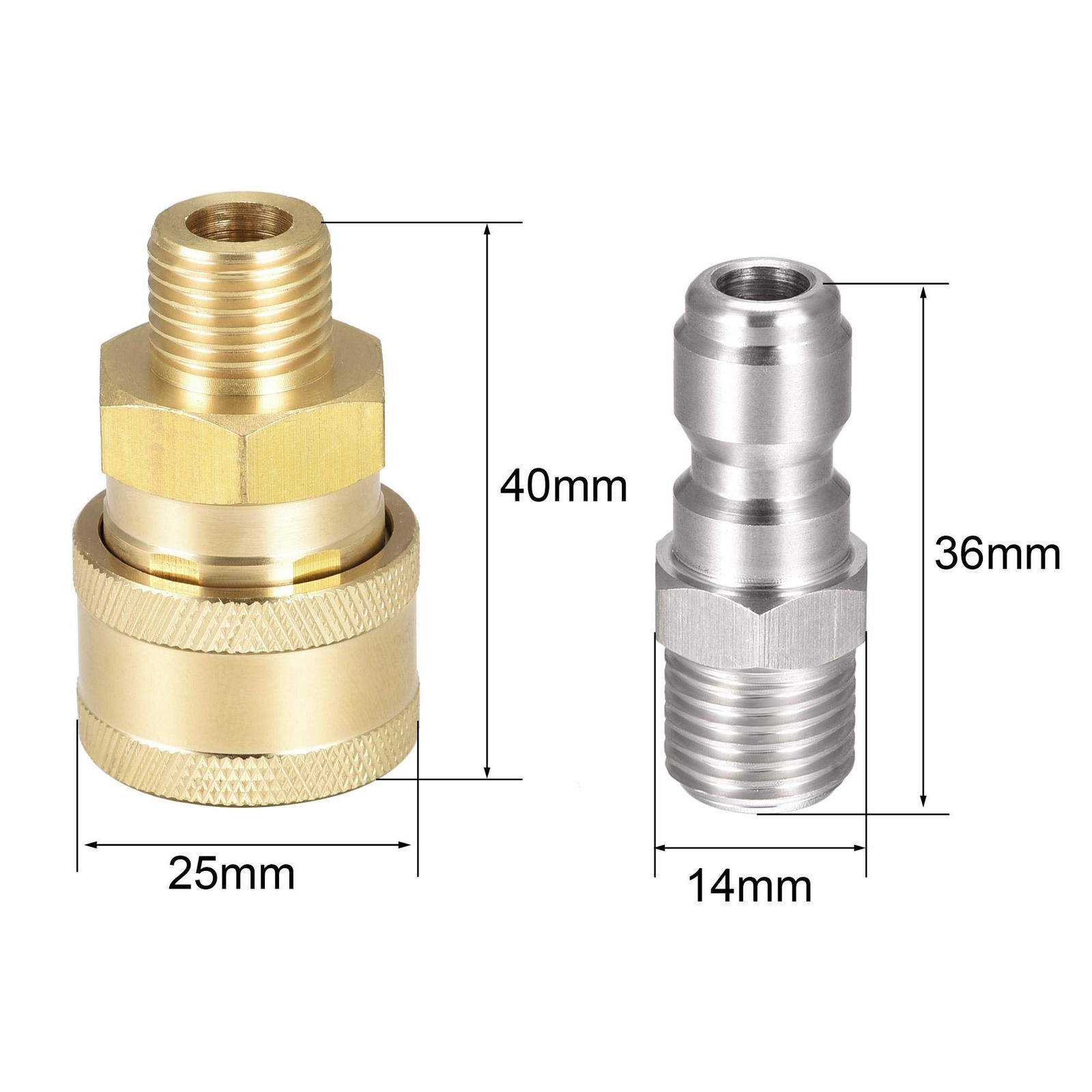 Garden Hose Brass Quick Connect Set Fittings G1/4 Thread Water Hose Connector... gallery
