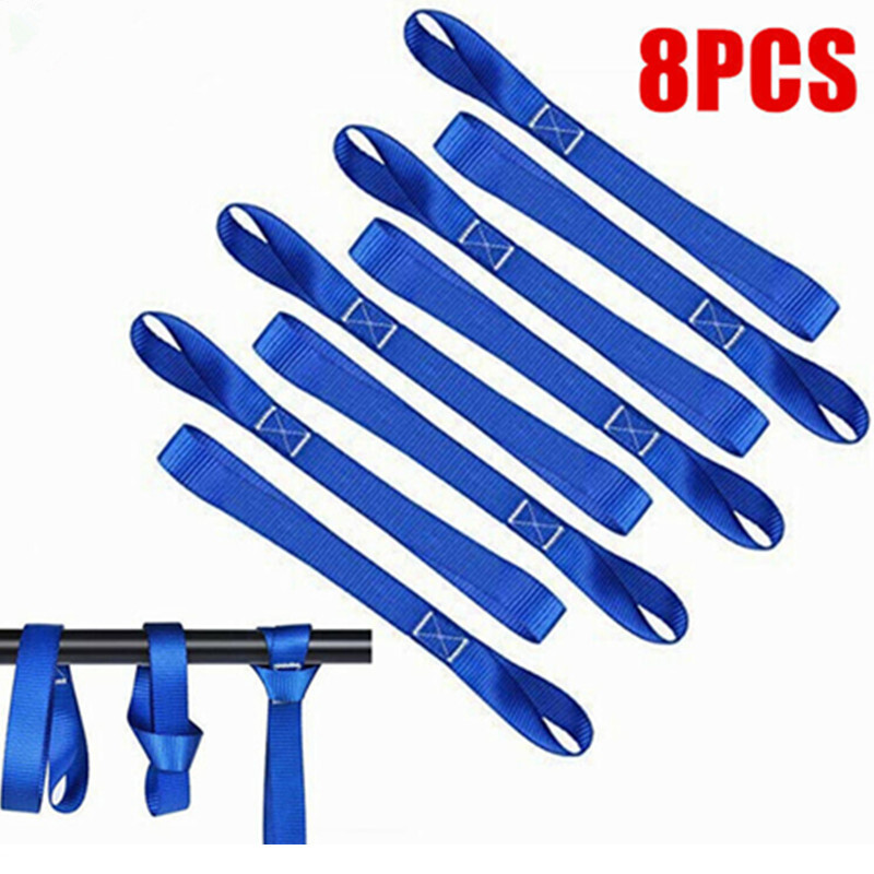 8 Pcs Soft Loop Tie Down Straps Ratchet Towing Cargo ATV UTV Motorcycle