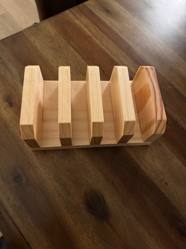 Handmade Pine Cutting Board Holder 4-Slot Countertop Organizer Tung Oil Finish gallery