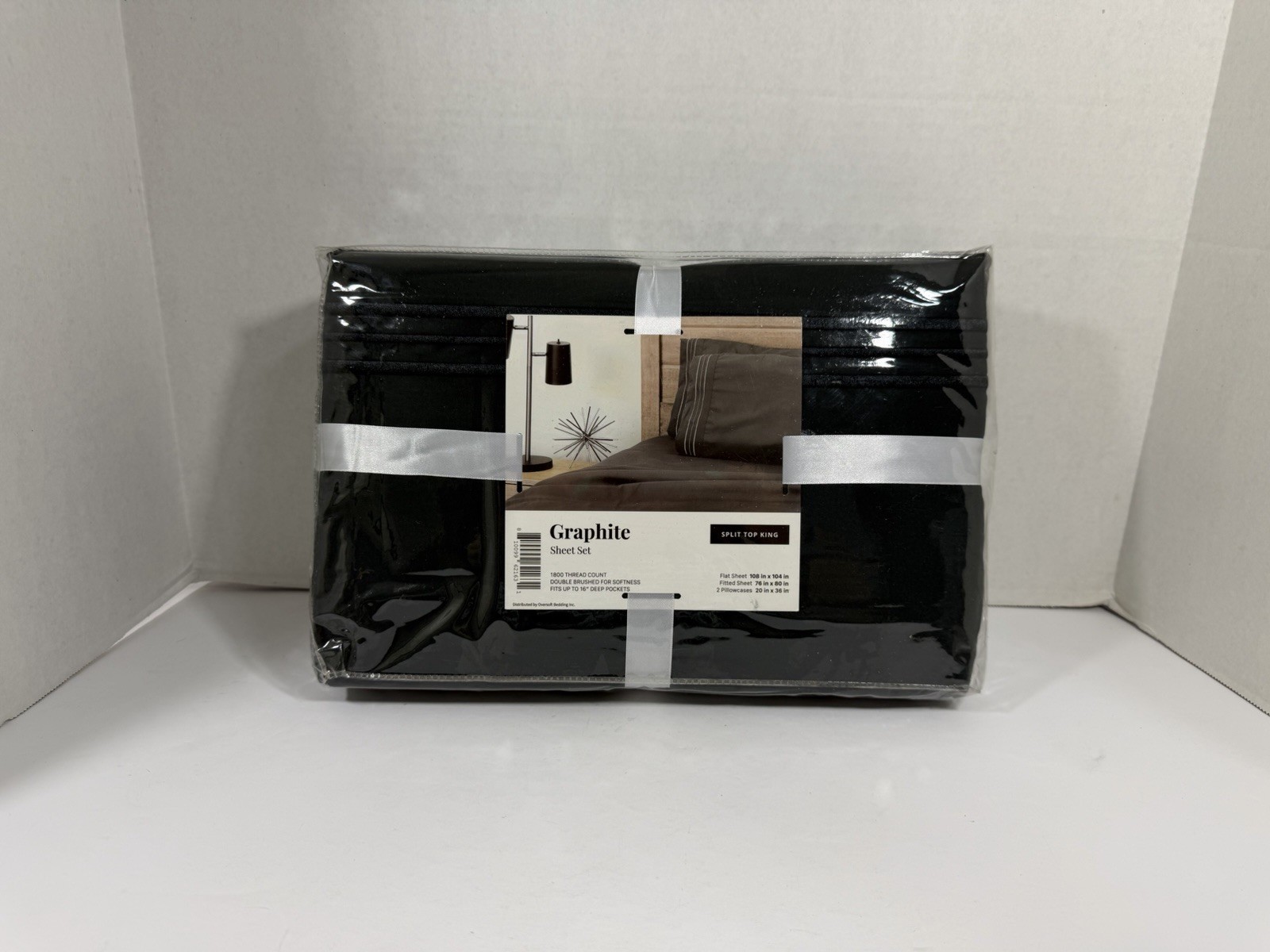 Oversoft Bedding Inc Split Top King Graphite Sheet Set NIP gallery