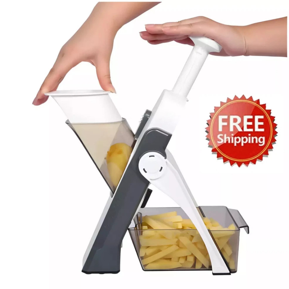 Safe Mandoline Slicer 5 in 1 Vegetable Chopper Food Potato Cutter Adjustable**++ gallery