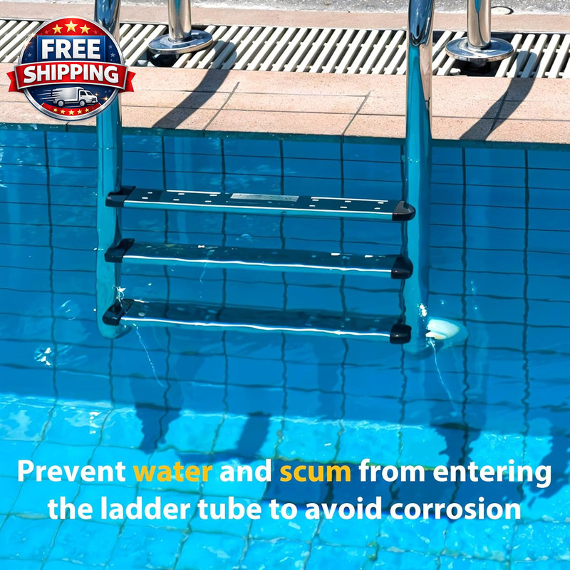 Pool Ladder Bumpers for Inground Pools - 2 Pack Rubber Steps outside Plug Caps F gallery