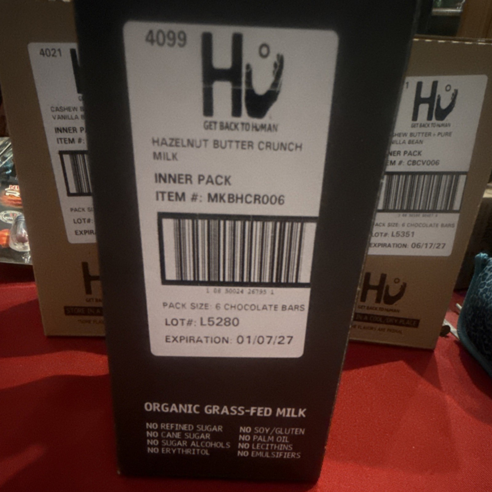 Hu Chocolate Blocks Cashew Vanilla Hazelnut Crunch Organic Milk 24 Bars Total gallery