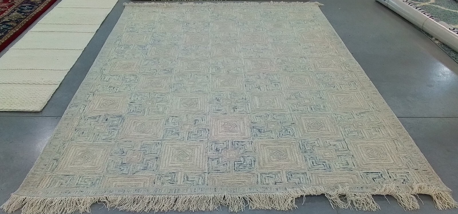 IVORY / GREY 8'-0" x 10'-0" Back Stain Rug, Reduced Price 1172773578 IKT802B-8 gallery