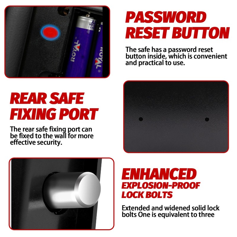 Digital Electronic Safe Box Keypad Lock Security Home Office Cash Jewelry Gun US gallery