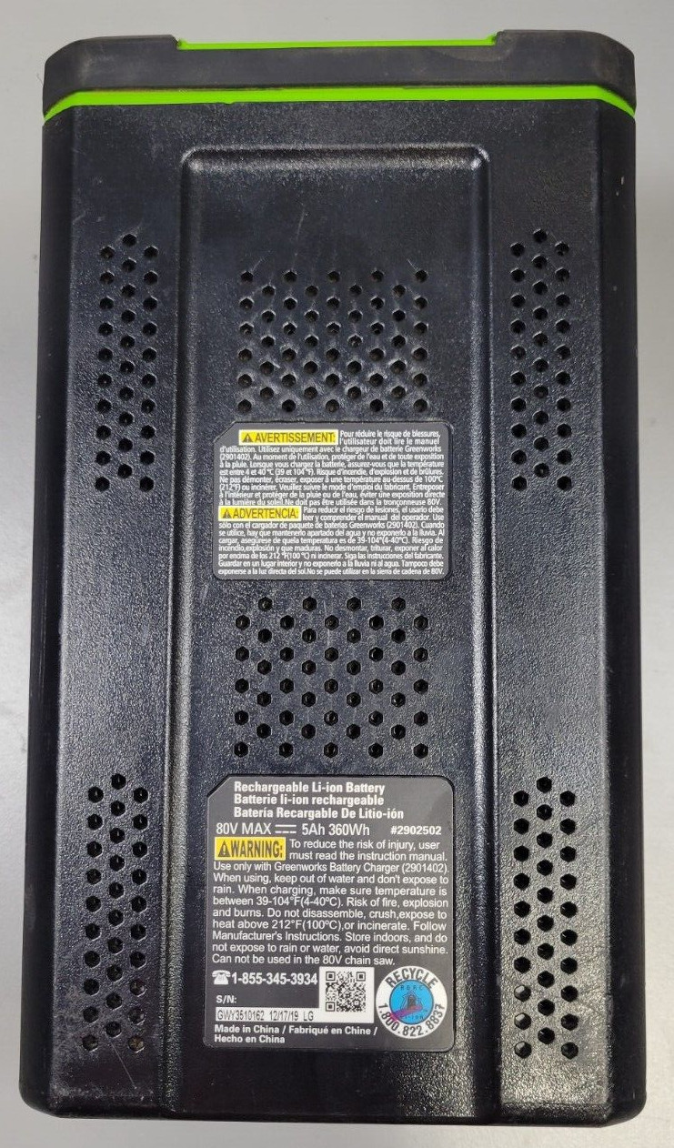 GreenWorks PRO 80 Volt 5 AH LITHIUM-ION BATTERY - 2902502 gallery