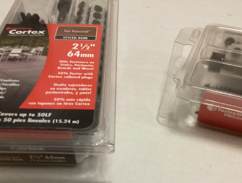 Two (2) Boxes Fastenmaster Cortex Fastening System Trex Screws & Plug Spiced Rum gallery