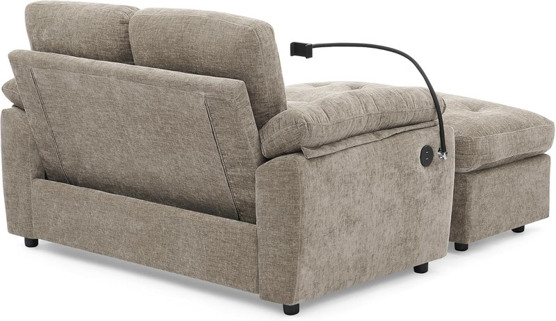 Adjustable Loveseat Sleeper Chair with USB Port & Storage Ottoman gallery
