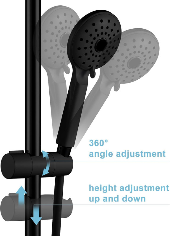 Shower Head Holder for Slide Bar Adjustable 0.75-1.00 In(19-25Mm) O.D, Adjustabl gallery
