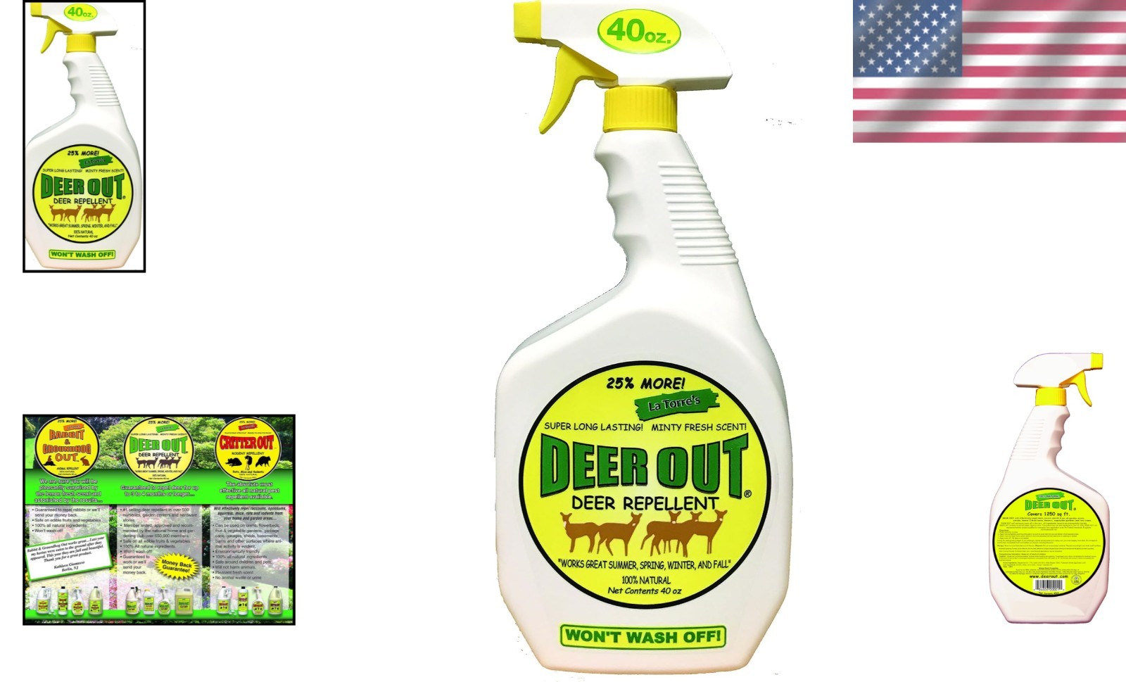 40oz Natural Deer Repellent - -Round Protection with Fresh Peppermint Scent gallery