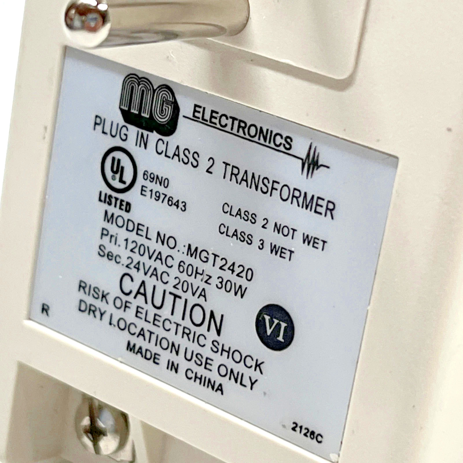 MG Electronics MGT2420 CLASS II AC POWER TRANSFORMER 24V 20V/A WITH LED UL/CS gallery