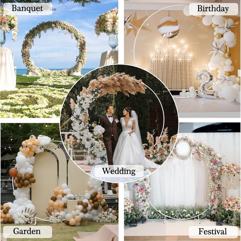 8.2FT Round Backdrop Stand Circle Balloon Arch Frame Stand Wedding Party Decor gallery